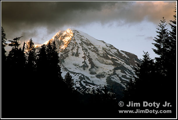 Sunlight on Mt. Rainier. Photo copyright Jim Doty Jr.