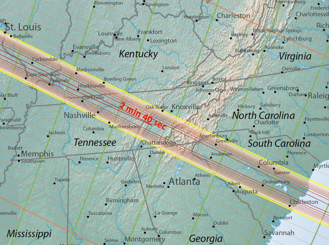 Four Maps: The “Great American Eclipse” Totality Path from Oregon to ...